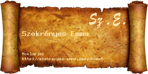 Szekrényes Emma névjegykártya